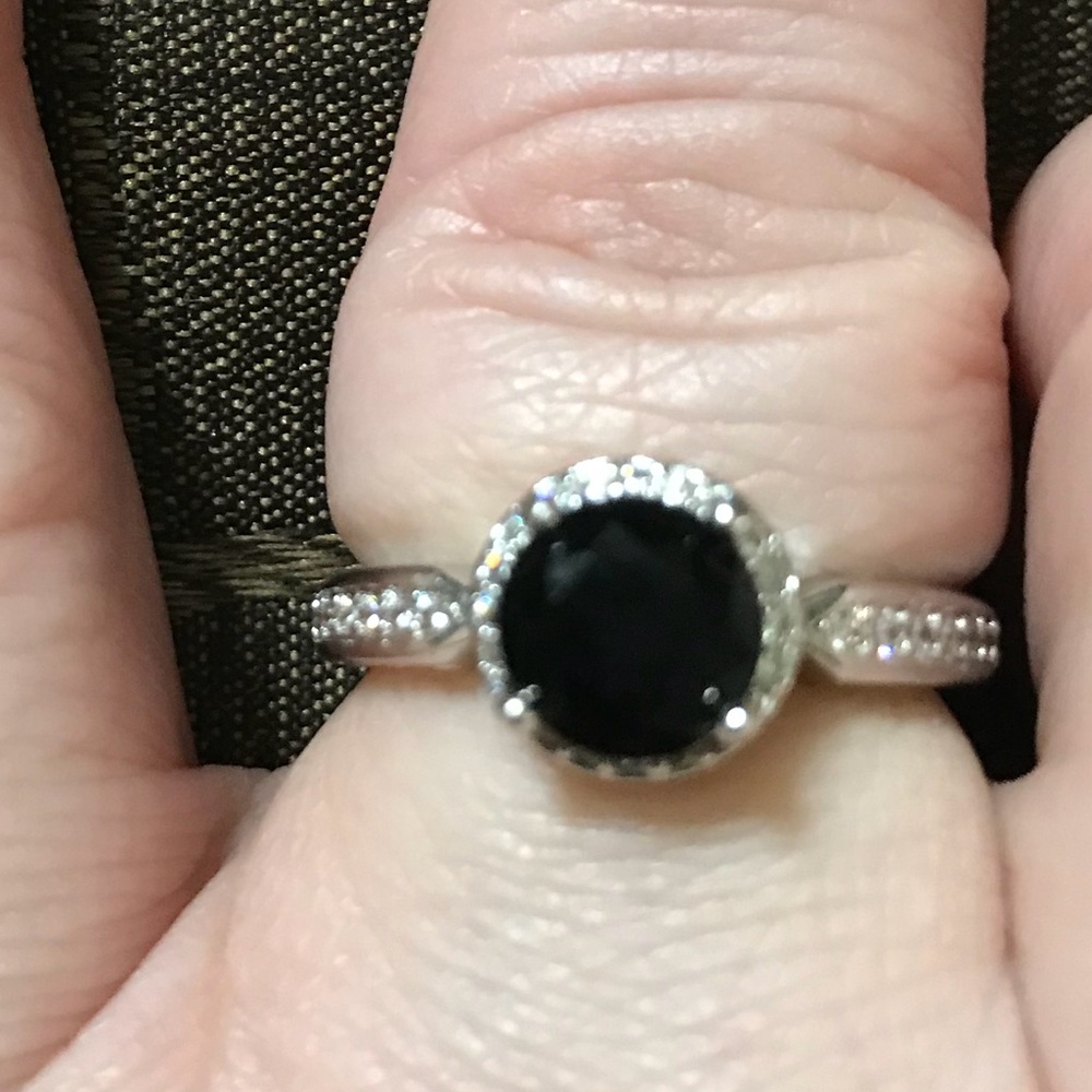 HPππ Black & White Sapphire Rings Size 8.5 - 9 - Picture 7 of 7